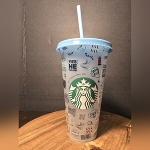NEW Starbucks Seattle Kraken SGA Reusable Cup 24oz Cold *Cup With Lid and Straw